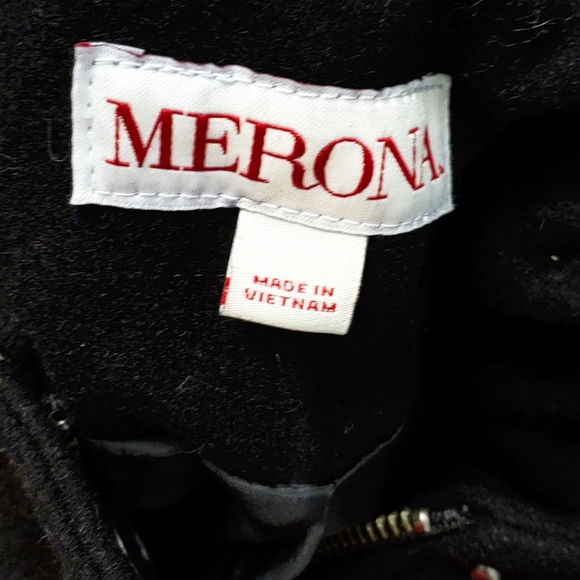 NEW Merona Womens Black Wool HOODED Full Zip Multi Pocket Cozy Jacket - Picture 6 of 10